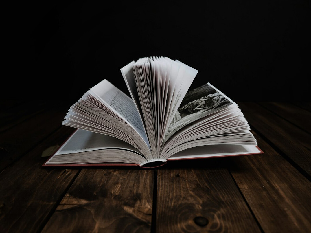 open book on table